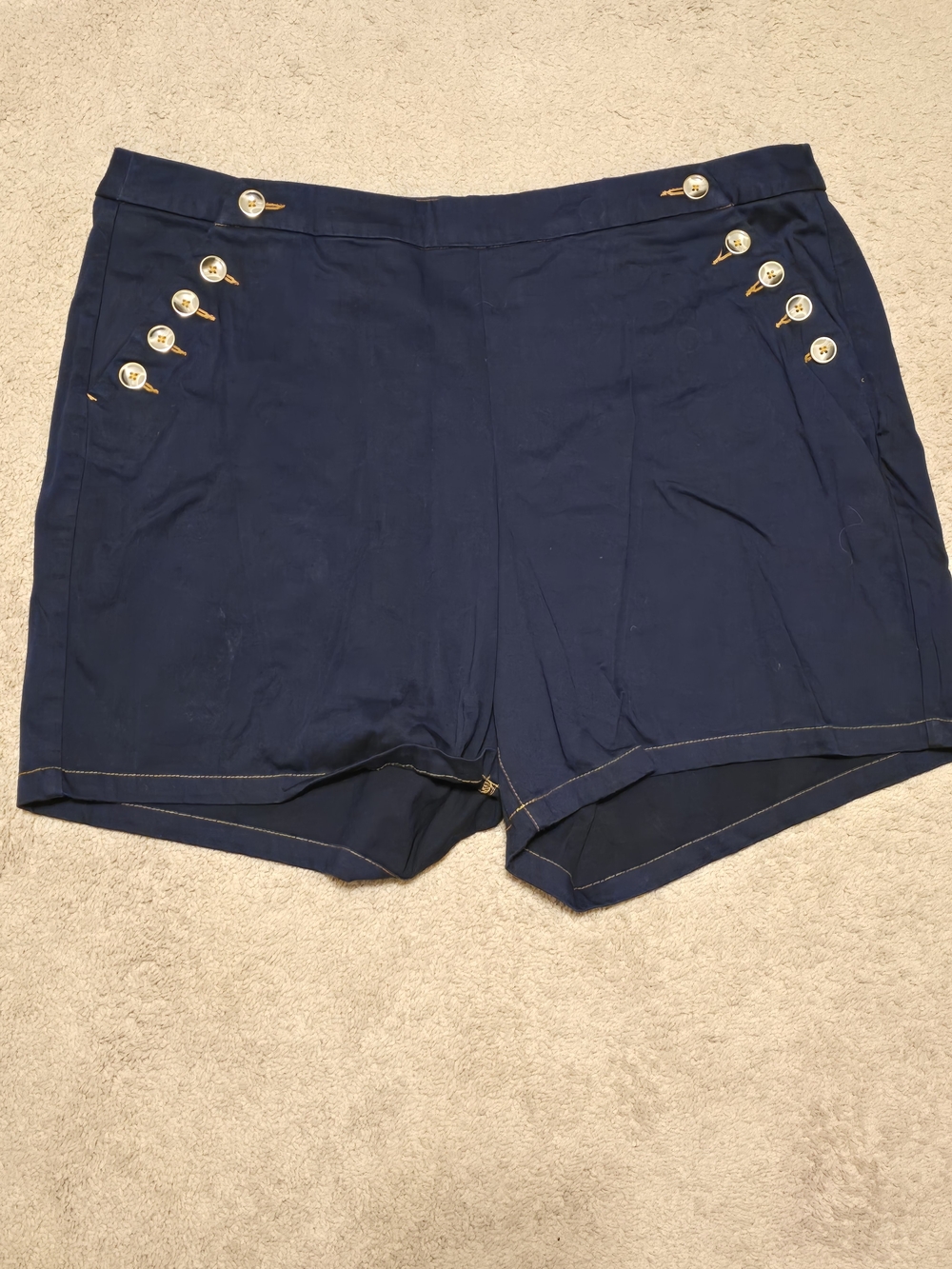 Lane Bryant Navy Sailor Shorts with Buttons
